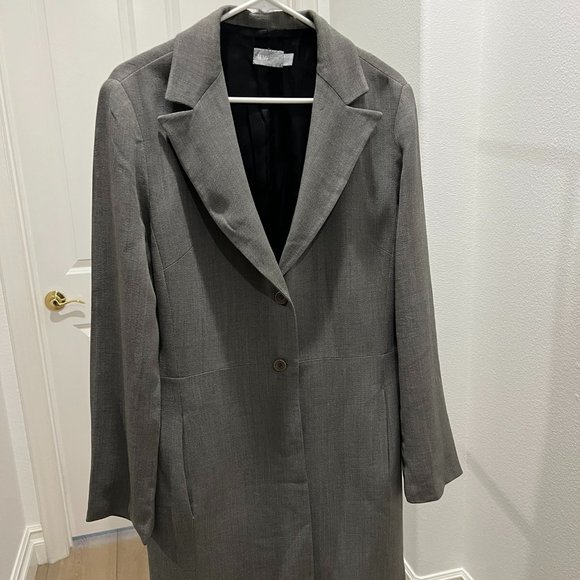 Mango three piece suit (pants, jacket and skirt) in heathered grey color - Picture 1 of 12